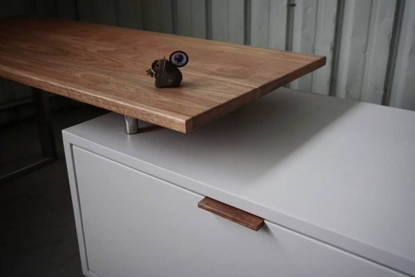 TV Console with Elevated Wood Extension Top - Image 6