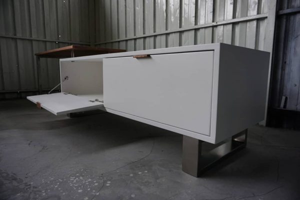 TV Console with Elevated Wood Extension Top - Image 3