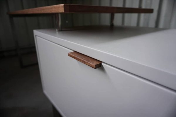TV Console with Elevated Wood Extension Top - Image 7