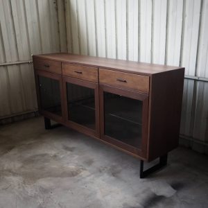 Sideboard Cabinet with Glass Doors & Drawers