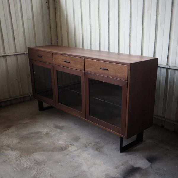 Sideboard Cabinet with Glass Doors & Drawers