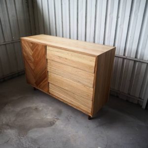 Side Board with Herringbone Door Design