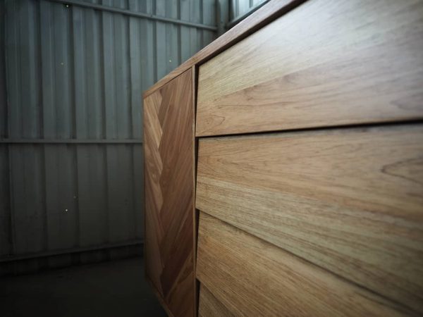 Side Board with Herringbone Door Design - Image 4
