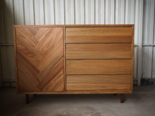 Side Board with Herringbone Door Design - Image 7