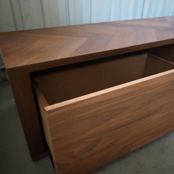 TV Console with Herringbone Top - Image 2