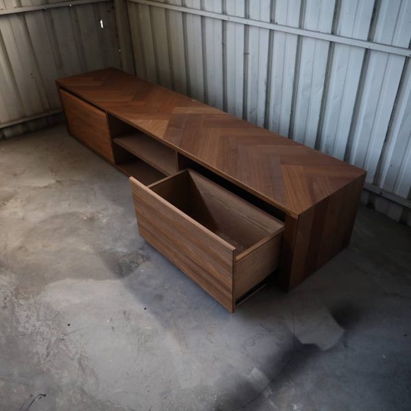 TV Console with Herringbone Top - Image 3