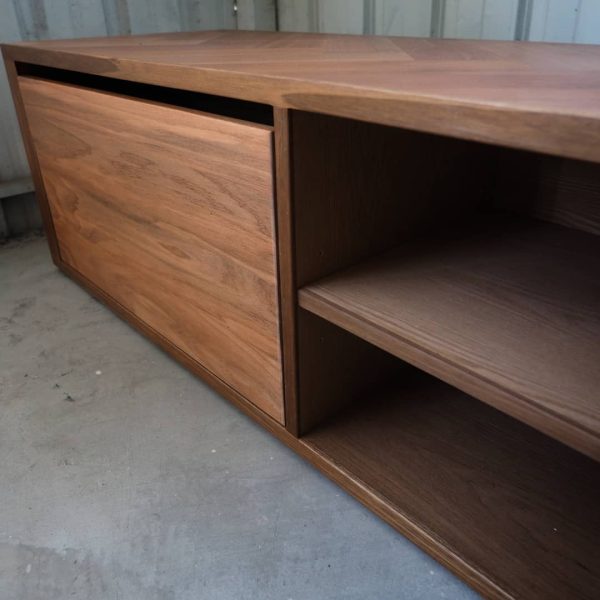 TV Console with Herringbone Top - Image 4