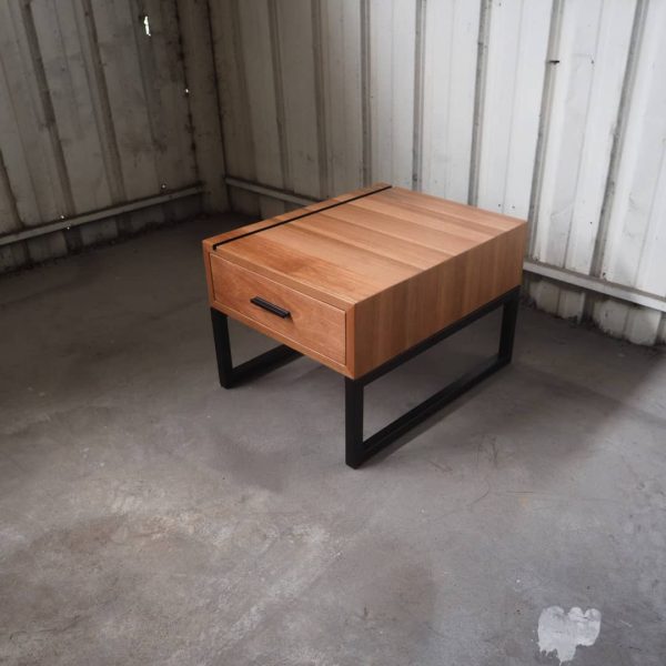Side Table with Drawer & Cable Management Slot - Image 2