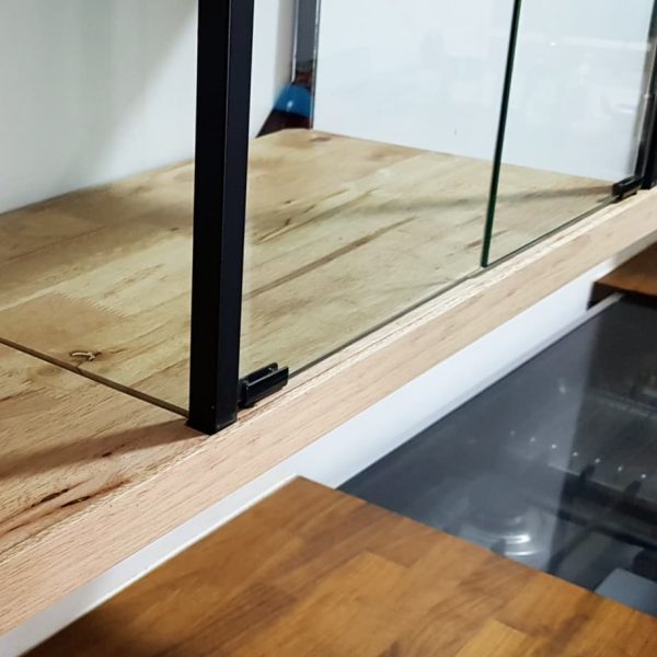 Wall-Mounted Kitchen Shelf with Glass Sliding Doors - Image 2