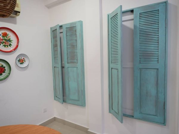 Vintage Window Frame with Shutter Panels - Image 2