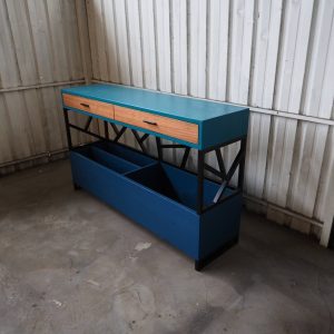 Console with Open Base Storage & Drawers