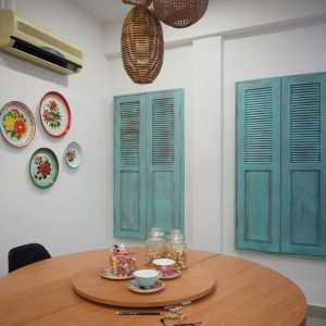 Vintage Window Frame with Shutter Panels