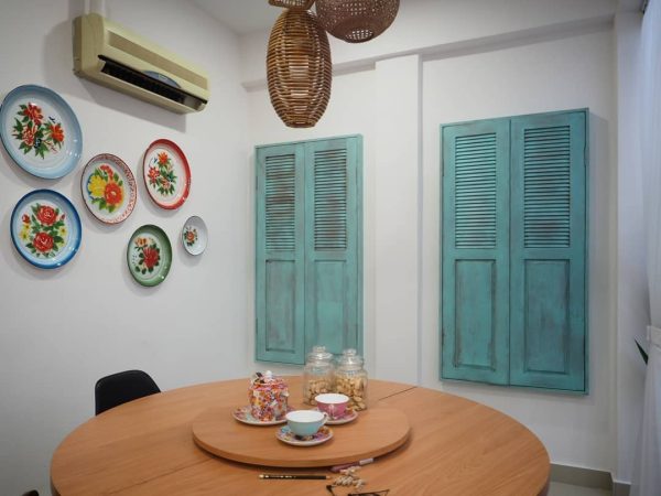 Vintage Window Frame with Shutter Panels