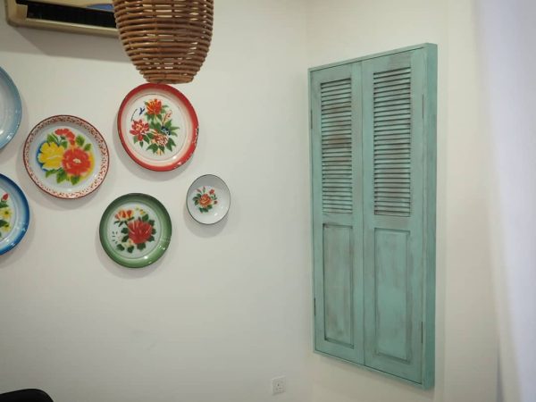 Vintage Window Frame with Shutter Panels - Image 3