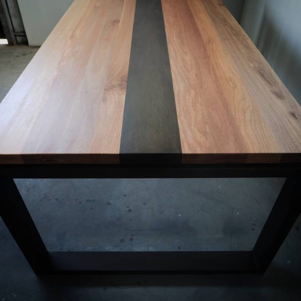 Dining Table with Industrial Steel Base - Image 7