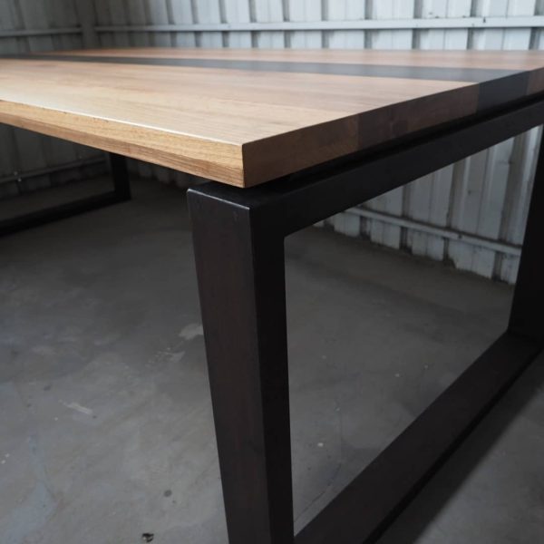Dining Table with Industrial Steel Base - Image 3