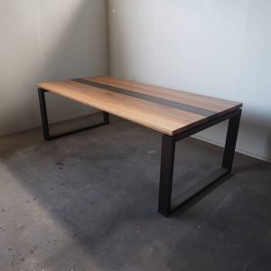 Dining Table with Industrial Steel Base