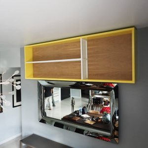Display Shelf with Perforated Steel Panel