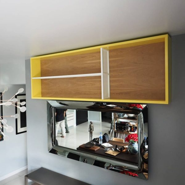 Display Shelf with Perforated Steel Panel