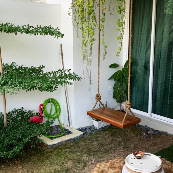 Outdoor Wooden Swing Seat