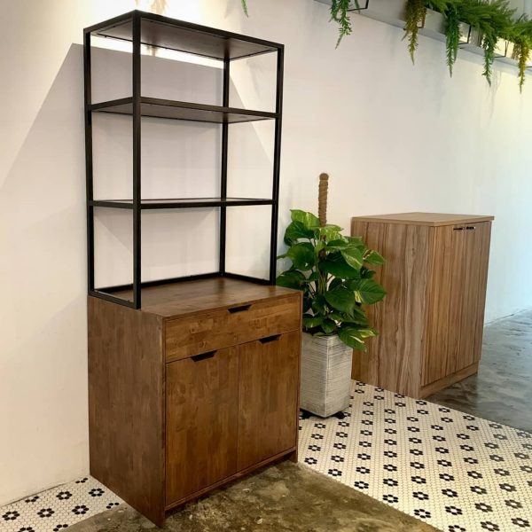 Cabinet with Open Display Shelves