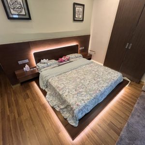 Floating Bed Frame with LED Lights