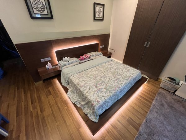 Floating Bed Frame with LED Lights