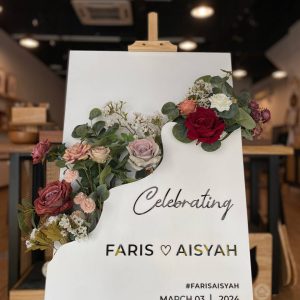 Welcome Board with Flowers