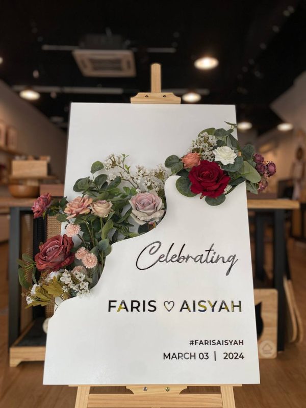 Welcome Board with Flowers