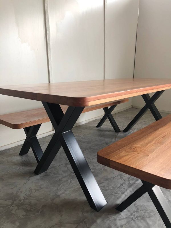 Dining Table Solid Nyatoh with Bench
