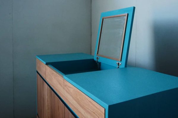 Vanity Sideboard with Mirror & Hidden Storage - Image 3