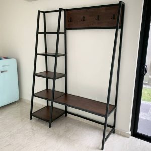 Entryway Rack with Bench and Shelving