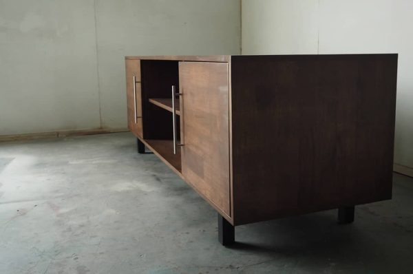 TV Console with Open Shelf & Storage Cabinets - Image 4
