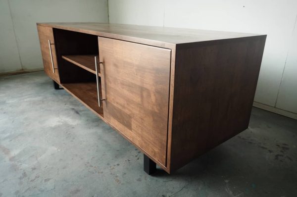 TV Console with Open Shelf & Storage Cabinets - Image 2