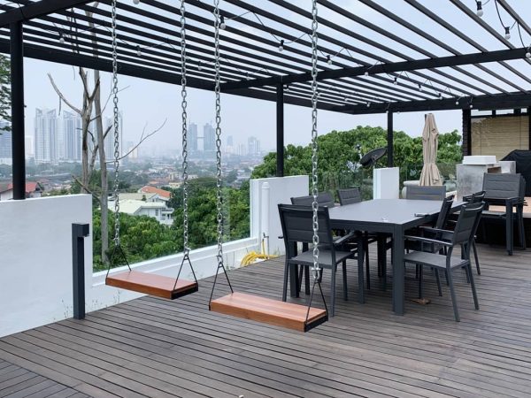 Outdoor Wooden Swing Seat