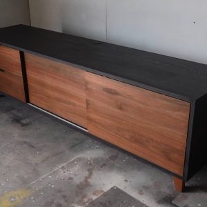 TV Console with Sliding Doors