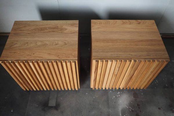 Side Board with Ribbed Door Detailing