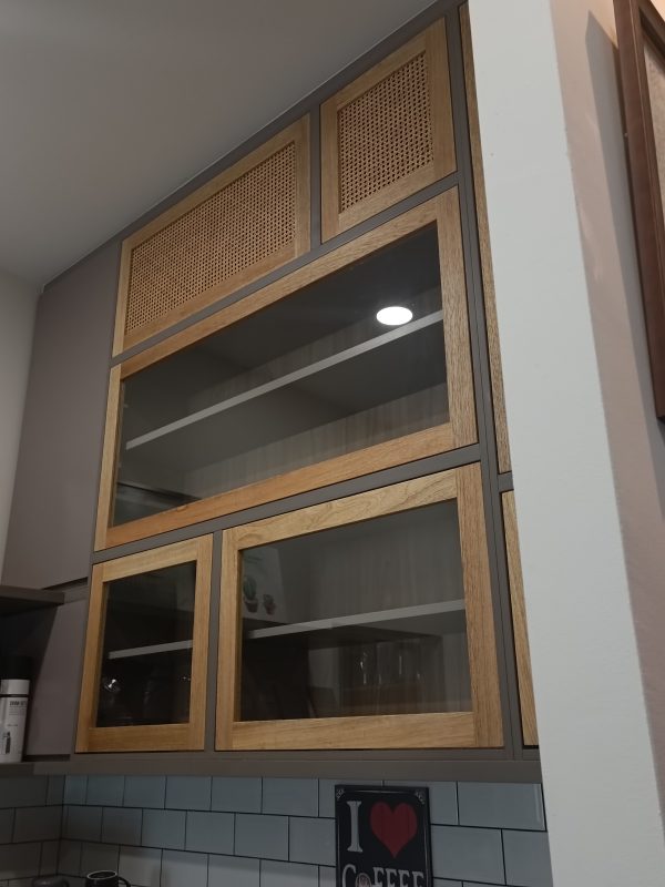 Cabinet Doors with Rattan Panel Inserts
