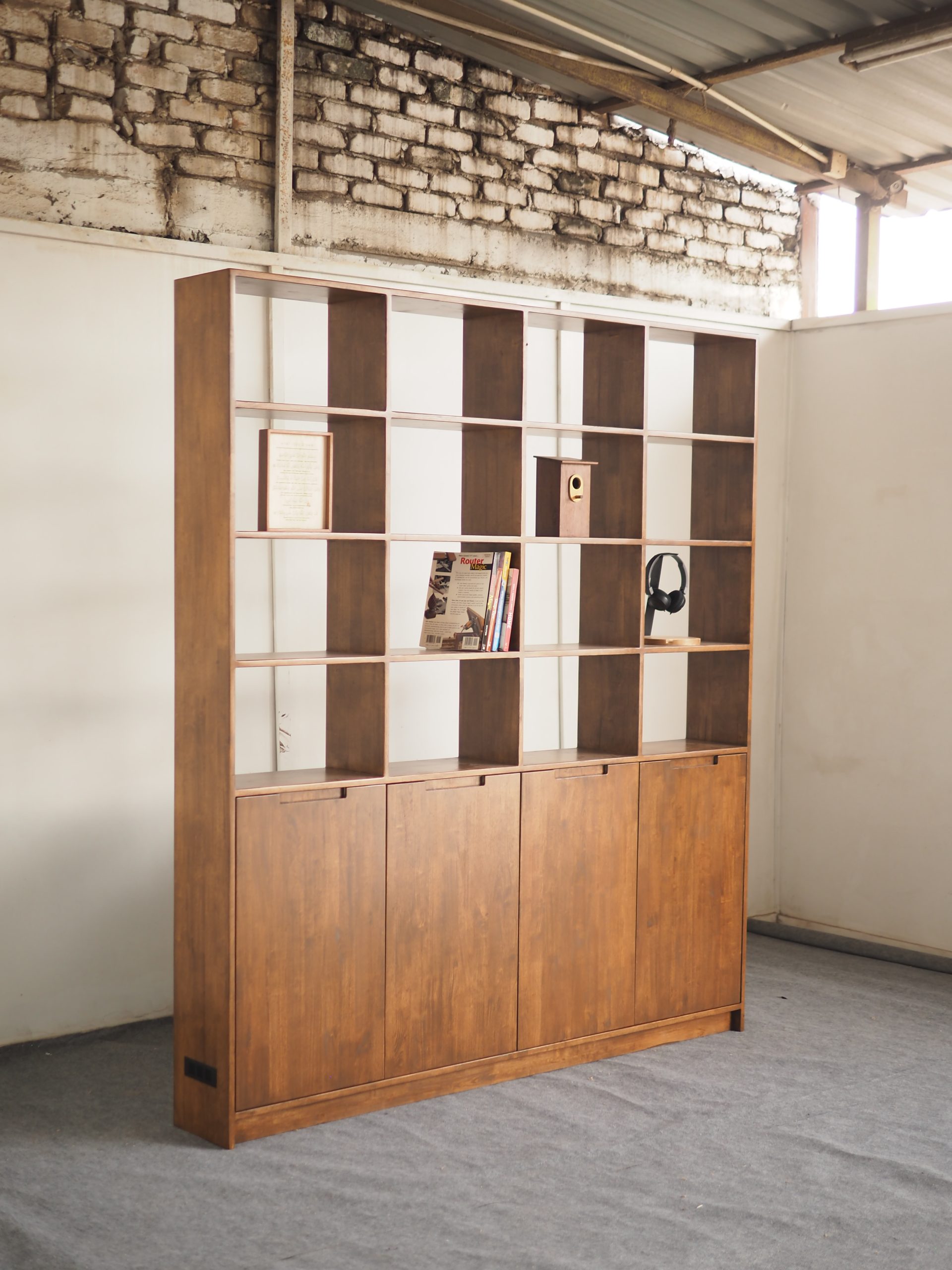 Book Shelves with Integrated Shoe Cabinet