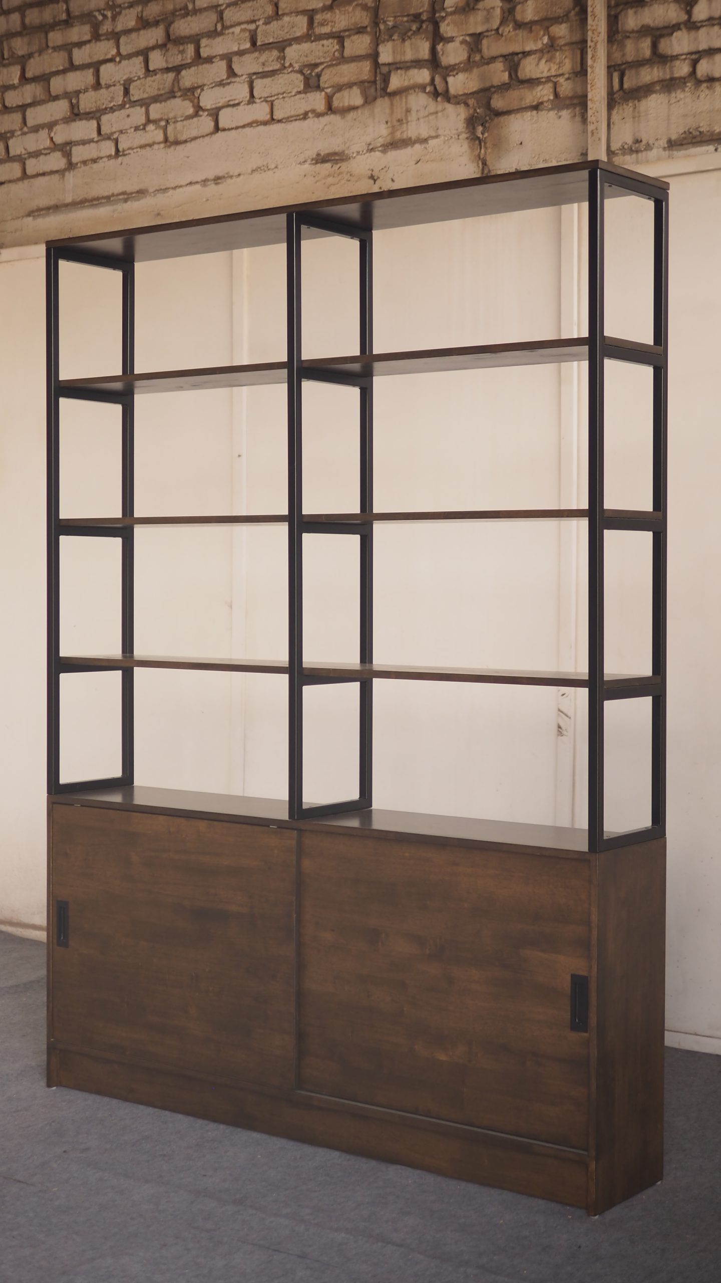 Display Shelving with Sliding Storage Cabinet - Image 9