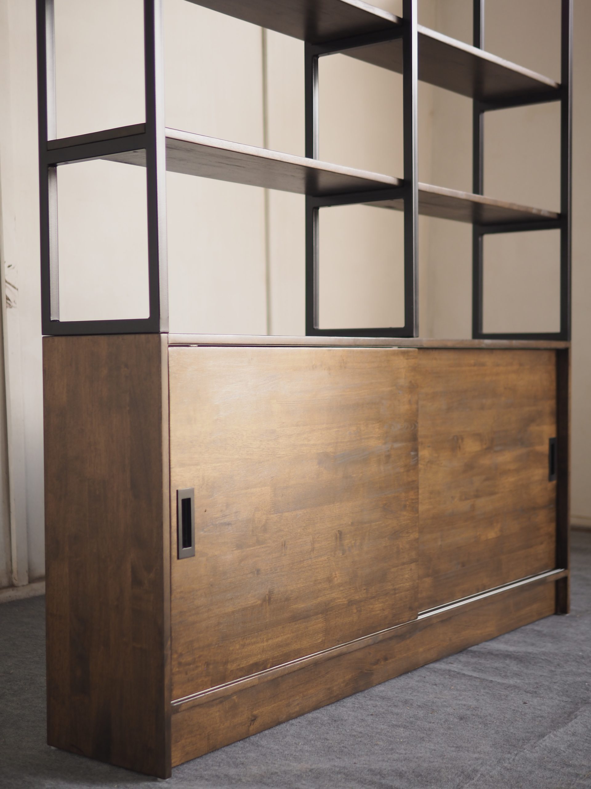 Display Shelving with Sliding Storage Cabinet - Image 14