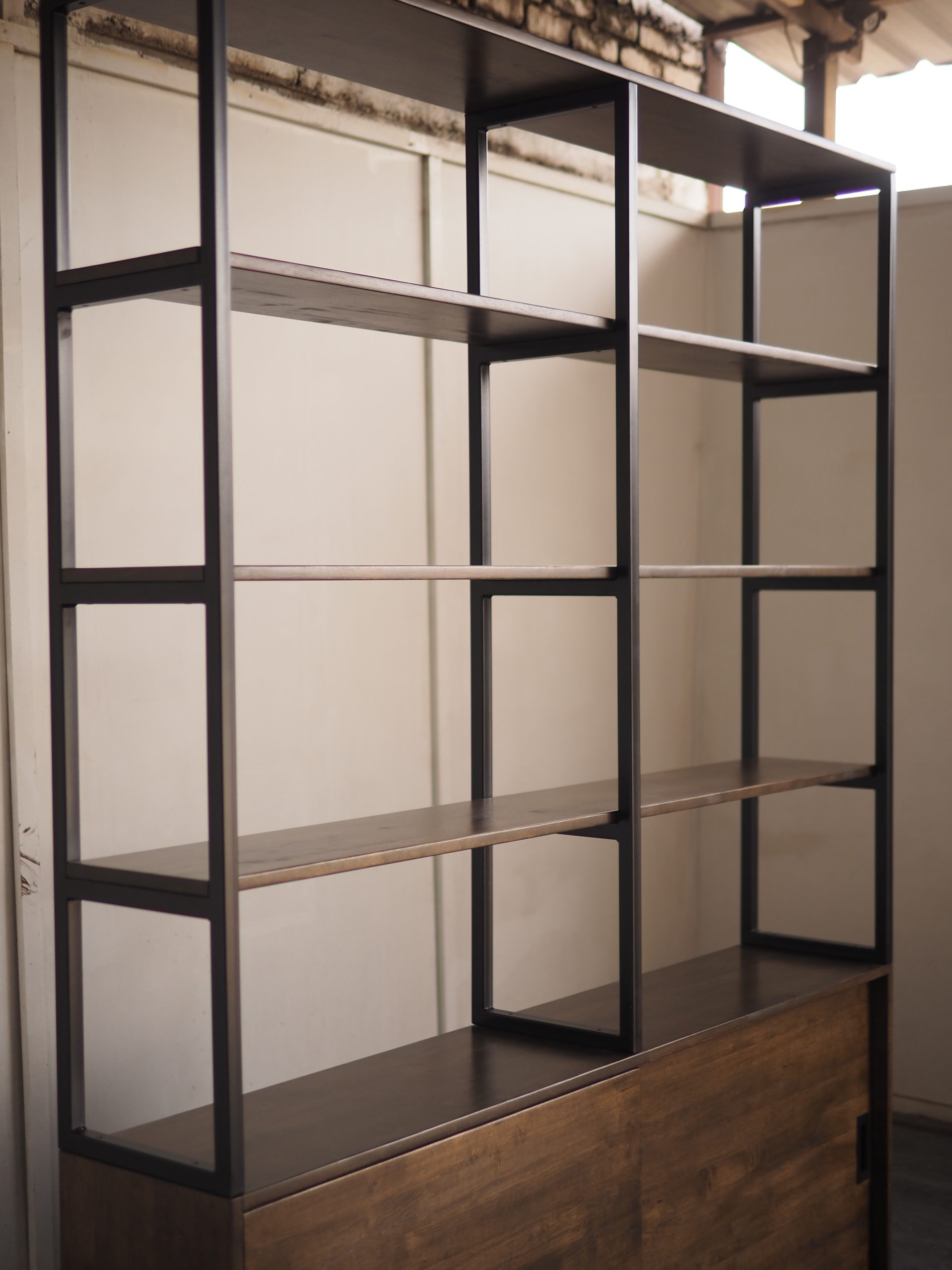 Display Shelving with Sliding Storage Cabinet - Image 3